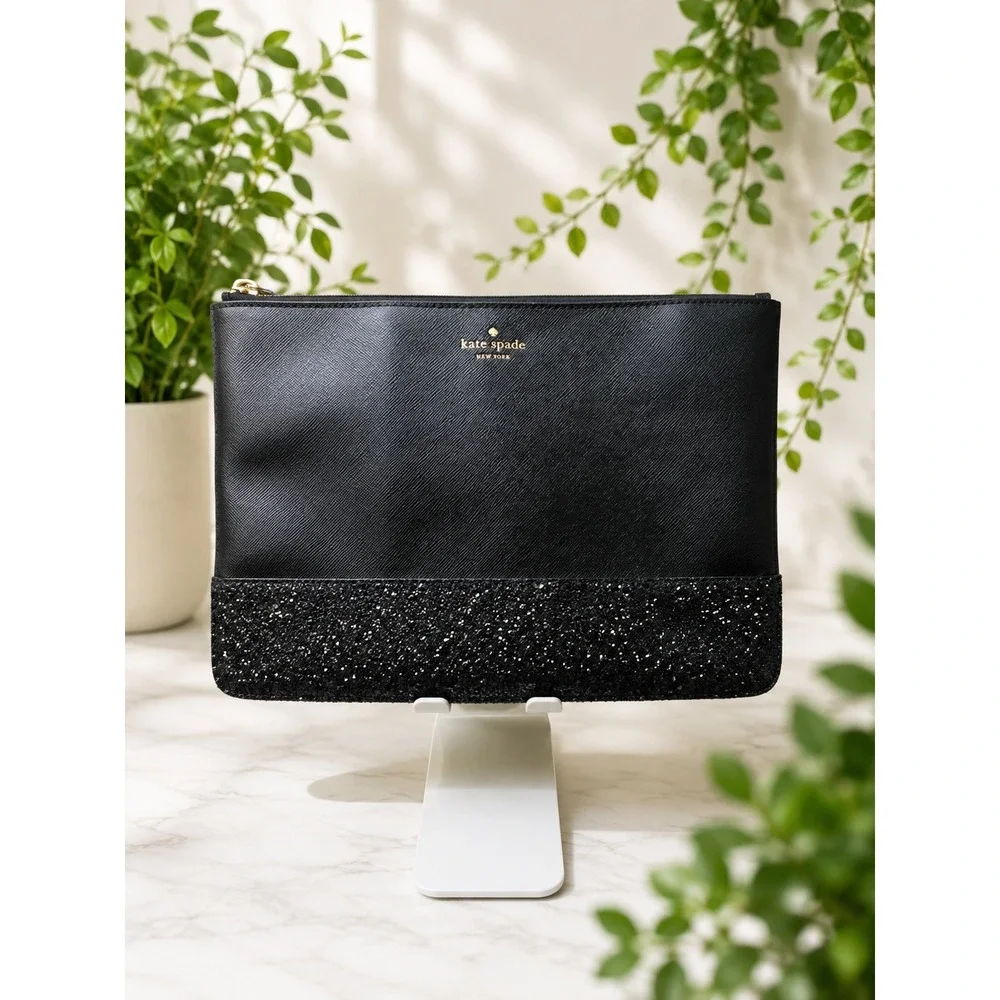 W278 Kate Spade Greta Court Glitter Pouch